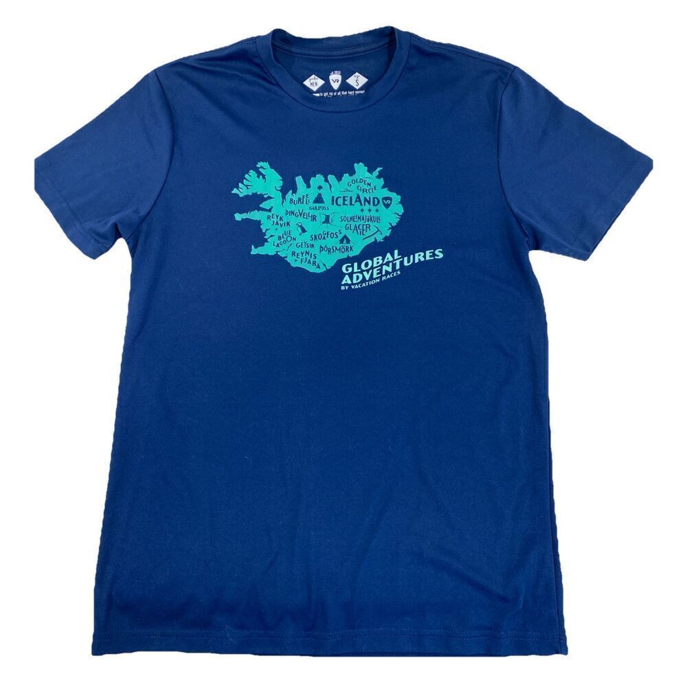 Mens Vacation Races Global Adventures ICELAND TSHIRT Navy Small